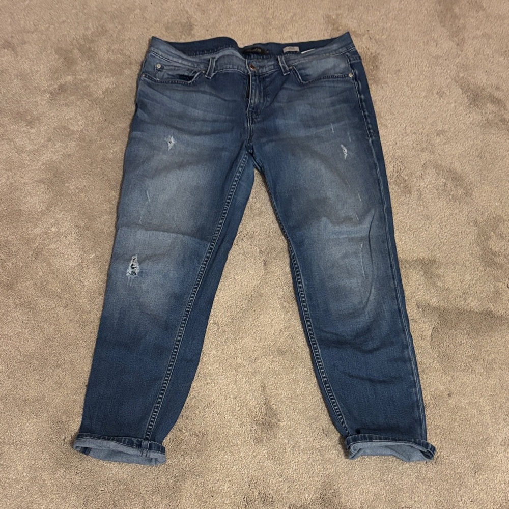 Level 99 Distressed Blue Boyfriend Jeans